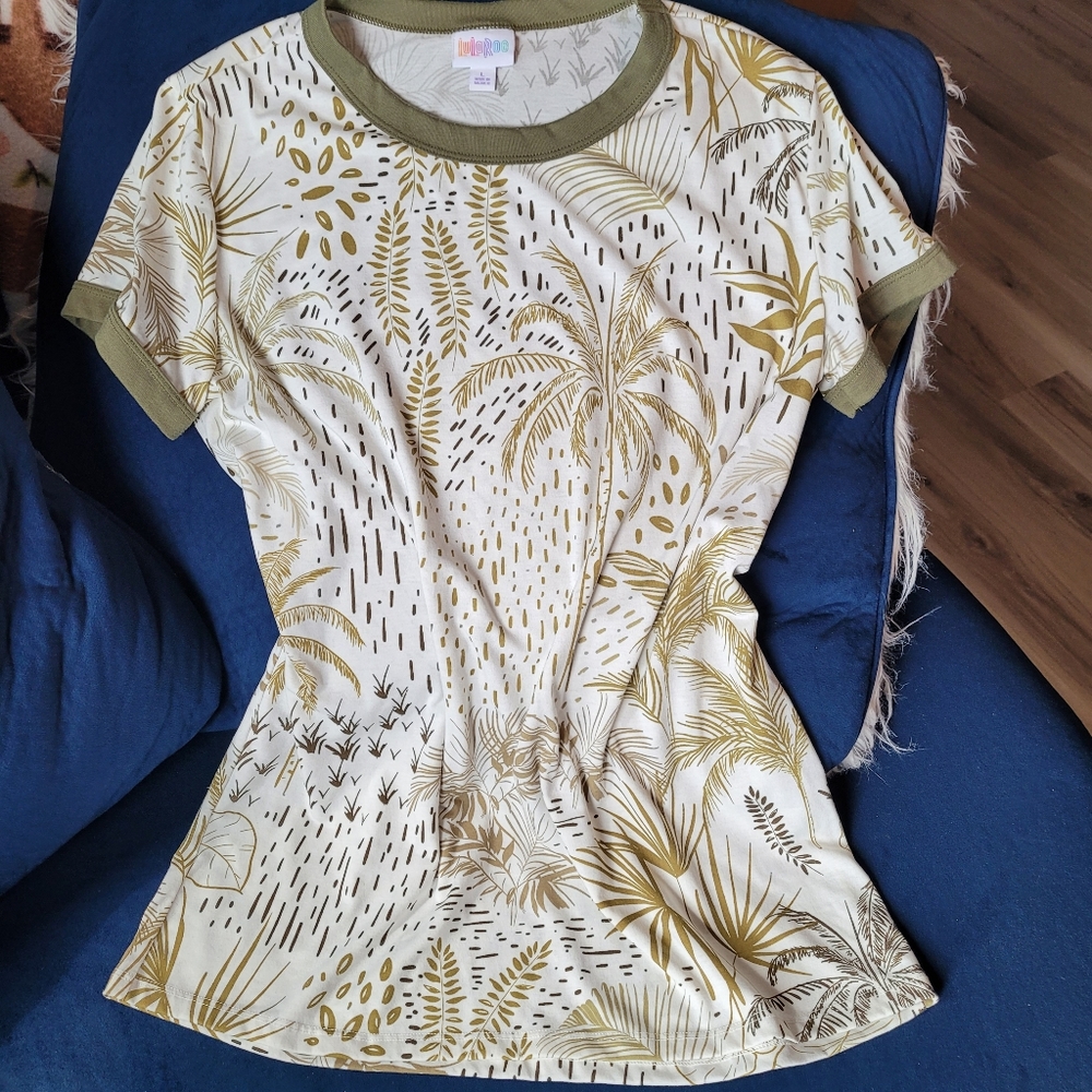 Lularoe Liv Ringer Tee - Palm Print